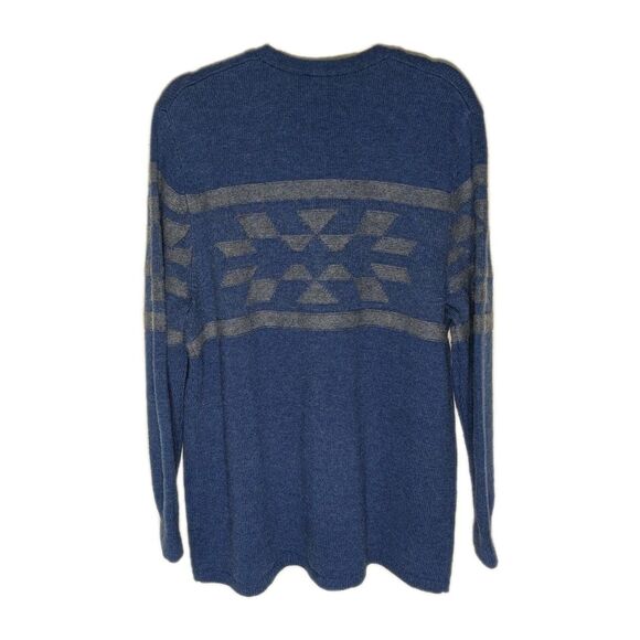 PENDLETON Washable Wool Women’s Size XL Open Cardigan Sweater Geometric Blue - Picture 2 of 8